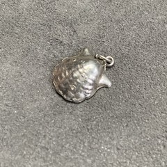 Vintage Silver Oyster Shell With Silver Pearl 925 Sterling Dangle Charm Pendant