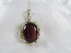 Vintage Sterling Silver 925 Signed Huge Amethyst Look Chain Necklace 20″