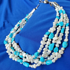 Original NATIVE American Artie YELLOWHORSE Turquoise STERLING SILVER Necklaces