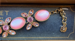 Monet Bracelet With Bold Pink Stones & Pink Crystals (NIB)