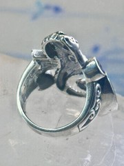 Vintage Seahorse ring animal abalone band size 6 sterling silver women