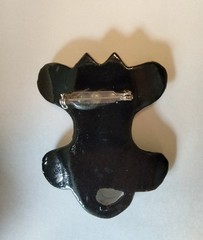 Handmade Wooden Whimsical Cat Brooch (169 – 2485)