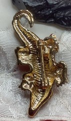 1990s St. John Gold Yellow Brown Enamel Alligator Brooch or Pin