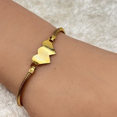 Vintage Sweetheart Heart Bracelet Gold Tone Engraved Initials D N Fits 6.5″
