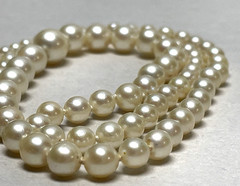 Vintage Graduated Akoya Cultured Pearl Necklace 18.5in 10K Filigree Clasp 14g