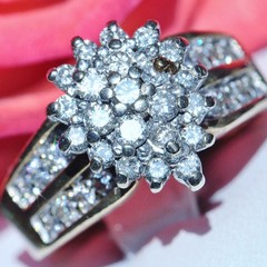 10k yellow gold ring 1.25ct natural diamond size 6.75 vintage handmade 5.1gr