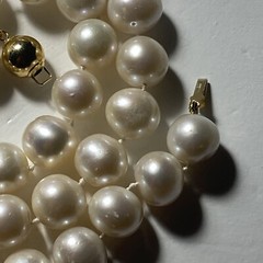 Necklace Cultured Pearl 14k 9mm Ball Clasp Big Pearls 10mm To 11mm Big Pearls