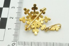 ANTIQUE ENGLISH VICTORIAN 15K GOLD PEARL SNOWFLAKE STAR BROOCH / PENDANT
