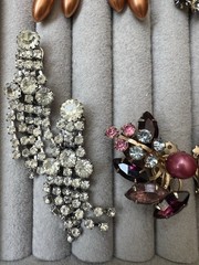 Vintage Rhinestone Jewelry Lot Earrings Brooches Necklace Bracelets Multicolor
