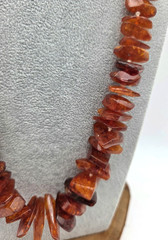 Baltic Amber Honey Necklace Graduated Chip Bead UV Reactive VTG 28 In
