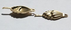 Heavy Raw Brass Scalloped Shell Connector with Open Loop (2) mtl104