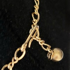 Wells Four Bead Gold Necklace 15″ 14K GF Mid Century Choker or Childs Adj J Hook