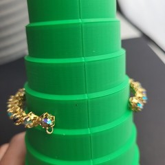Vintage AB Rhinestone Gold Tone Cuff Bracelet Made in Austria 6.5″ READ