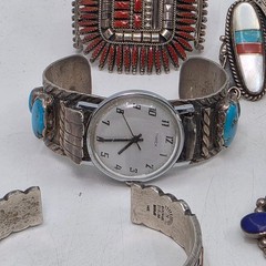 Lot Of (17) Native American High Quality Jewelry Pieces READ
