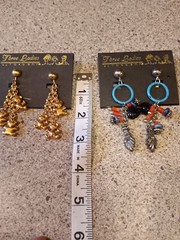 Lot Of 5 Vintage Three Ladies by Roxsann, Gold Tone Clip On And Pierced Earrings