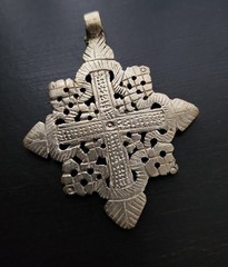 Antique Ethiopian Coptic Cross Pendant Silver Alloy Cross Pattée Toulouse