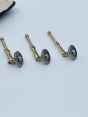 Krementz Larter shirt Bodkin studs Mother of pearl and seed pearl center