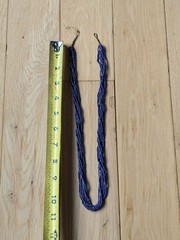 Natural Nepal Glass Seed Bead Multi Strand Necklace. Iridescent Peacock Blue 22″