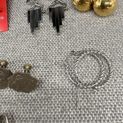 Vintage Earring Lot Clip Ons Pierced Dangle Hoops Moons Flowers 15 Pair
