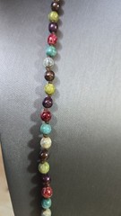 Vintage Dyed Stone Hand Knotted Beaded Necklace Multicolor Handmade