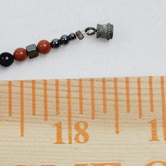 Vintage Tiger Iron Hematite Beaded Fashion Necklace Barrel Closure Quartz Gothic