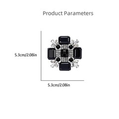 Baroque Rhinestone Brooch Pin for Women Men Vintage Rectangle Crystal Round B…
