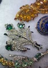 Antique Brooch Lot Crown Trifari Jewled Symphony,Czech, Alfred Philippe?? Etc