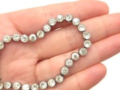 Vintage Art Deco Clear Faceted Czech Czechoslovakia Glass Silver Plate Bracelet