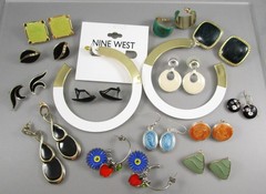 Vintage Modern Varying Styles Multicolor Enamel LOT of 14 Post Earrings 195A