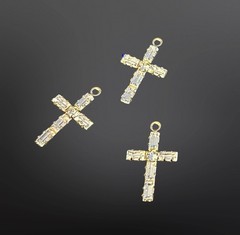 Swarovski Crystal Baguette Cross Gold Plated