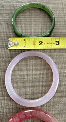 (Lot o f 3) VINTAGE PEKING GLASS Bangle Bracelets FAUX Various COLORS 2 1/2”