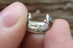VINTAGE WIRE WORK STERLING SILVER 3/4 HOOP EARRINGS 925 PRETTY HOOPS