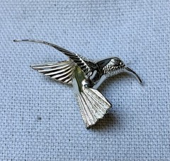 Vintage Sterling 925 JEZ Jezlaine Hummingbird Pin Brooch