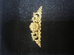 Vintage Rose Sconce 22K Gold Plated Brass Stamping for Jewelry/Craft/Decoration