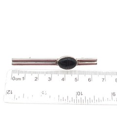 GFMW Great Falls Metal Works 925 Sterling Vintage Real Black Onyx Scarab Brooch