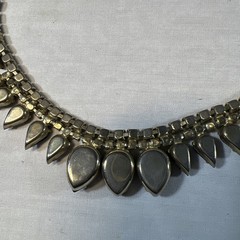 Gorgeous 1950-60’s Jet Black Teardrop Rhinestones with Bright Pink
