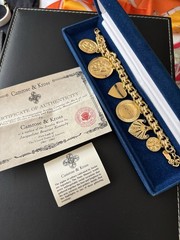 Vintage Camrose Kross JBK Gold Charm Bracelet COA 7″ NEW