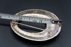 Vtg Brooch Silver Tone and Enamel Panther Print Unsigned Jackie Collins