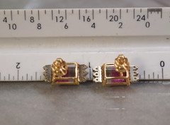 Vintage 14K Gold 5.50 ct Watermelon Tourmaline Diamond Earrings