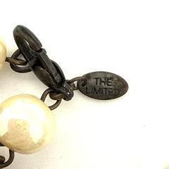 Vintage THE LIMITED Pendant Necklace Lampwork Glass Metal Acrylic Beads 34″
