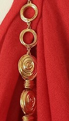 Vintage Runway Chunky Gold Tone Swirl Chain Belt Necklace & Bracelet Set 60s 80s