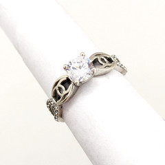 Vintage Elegant RING Sterling Silver 925 with Chic Stone -size: 8US (18mm) | #36