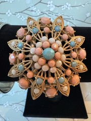 MCM Mixed Lot of 4 Bracelets Bangles Brooch Silver Gold Pink Blue