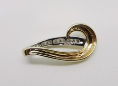 14K Yellow and White Gold Diamond Slide Pendant – 1-1/8″ in Length – LB2454