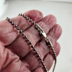 Sterling Silver Italy AGI Chain Necklace Beaded 12.5g 18 inches [8709]