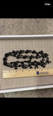 Miriam Haskell Signed Set Rare Flower Black Glass Rhinestone Necklace & Earrings