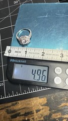 Vintage-Style Sterling Silver 925 Halo Ring w/ Large CZ – Size 10 – Elegant