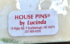 Vintage Pins By Lucinda Glittery Christmas Holiday Night House Scene Pin Brooch