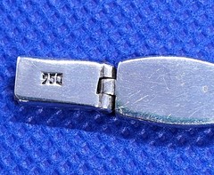 Vintage Peruvian 950 Fine Silver & Malachite Inlay Link Bracelet 13.45 grams