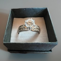 Vintage Sterling Silver Ring Ross Simon Marked 925 RP Solitaire Sz 8.5